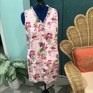Tommy Bahama Pink and White Sleeveless Sundress